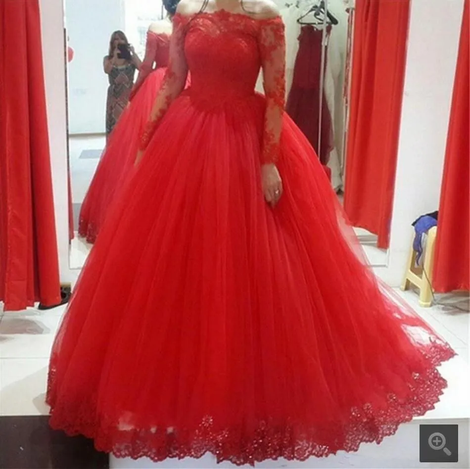 Hot sale Red Ball Gown Prom Dress Long ...